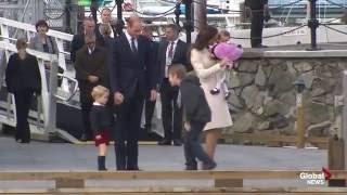 Boy gives flowers to Princess Charlotte, but gets denied on high five from Prince George