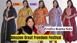 Amazon Great Freedom Festival | 3 piece kurta sets | Perfect for Raksha Bandhan & Ganeshotsav