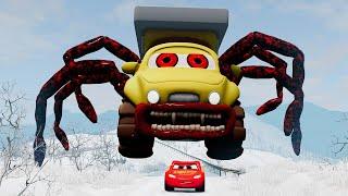 Live Epic escape from Zombie Lightning McQueen, McQueen Long Legs Eater | BeamNG.Drive