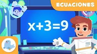 ECUACIONES para niños ​​ Ecuaciones con sumas y restas 🪐 Matemáticas para niños