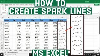 How to Create Sparklines in MS Excel | How to Insert Spark lines in MS Excel | Spark lines in Excel