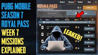 Pubg Mobile Season 7 Royale Pass Week 7 Missions Explained | Pubg Mobile Season 7 Royale Pass Week 7