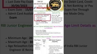 RBI Junior Engineer Online Form //RBI Junior Engineer JE Civil / Electrical Recruitment 2023 