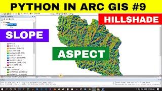 [PYTHON IN ARC GIS #9]Terrain Analysis | Hillshade | Slope | Aspect | Spatial Analyst