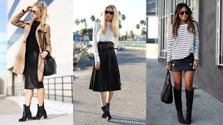 22 Stylish Ways How to Wear Leather Skirts This Winter