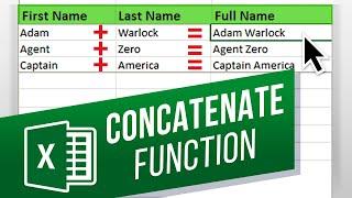 How to Use the CONCATENATE FUNCTION in Excel | How to Concatenate in Excel to Combine Text