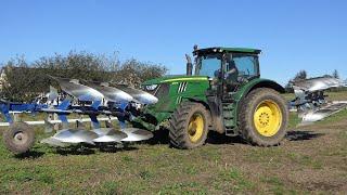 John Deere 6190R ploughing w/ Överum FX front Mounted Plough & Överum DX 4-furrow plow | Special