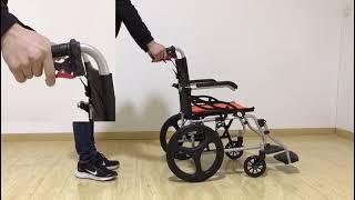 Foldable aluminum alloy lightweight manual wheelchair, easy to travel