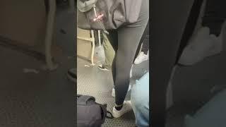 2 girls (almost) trample another guy's backpack with af1 (candid trample)