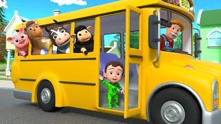 The Wheels on The Bus Song (Animal Version) | Newborn Baby Songs & Nursery Rhymes