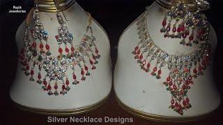 Silver jewellery Necklace Design collection | silver set designs | razik jewelleries