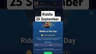 X Empire riddle of the day today 25 September | Musk empire riddle