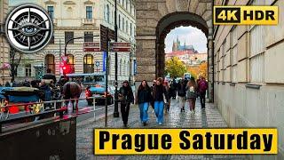 Prague Saturday Walking Tour  Czech Republic 4K HDR ASMR