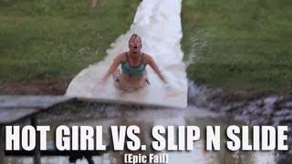 Hot Girl Vs. Water Slide MUST WATCH!!!!