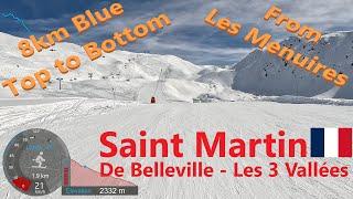 [4K] Skiing St Martin de Belleville from Menuires - Top to Bottom, Les3Vallées France, GoPro HERO11