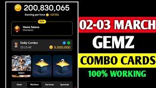 Gemz daily combo today 2-3 March | gemz daily combo card | today Combo gemz