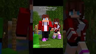 When the MAIZEN team joined Mikey's team =  - MAIZEN Minecraft Animation #shorts