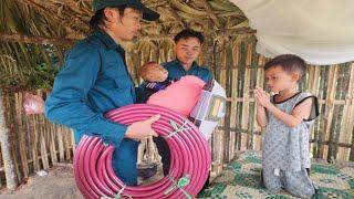 Border guards and commune militia helped the orphan boy lead the water pipe to the farm