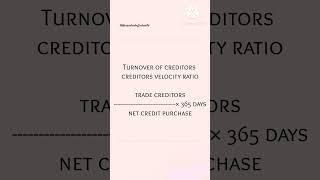 Creditors Velocity Ratio/ Turnover of Creditors |#accountingratios #ratioanalysis #fsa