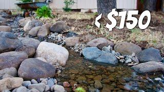 This SIMPLE Creek Water Feature DIY - How to Build a natural looking Stream!