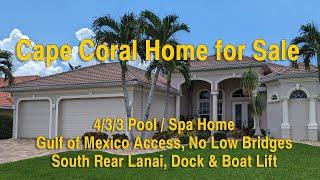 $1,300,000 - Cape Coral Waterfront Home for Sale! Big Boat Access!