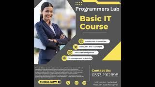 Basic IT Course; programmers Lab Institute in Rawalpindi Islamabad