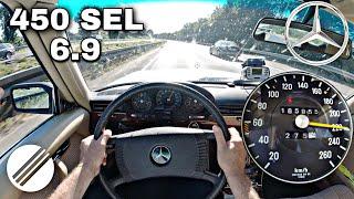 1978 Mercedes-Benz 450 SEL 6.9 W116 TOP SPEED DRIVE ON GERMAN AUTOBAHN