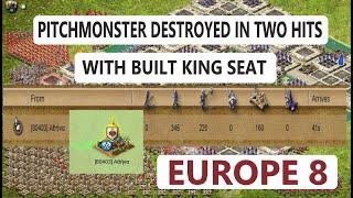 PITCHMONSTER DESTROYED IN TWO HITS WITH BUILT KING SEAT ARMY! STRONGHOLD KINGDOMS EUROPE 8 GAMEPLAY