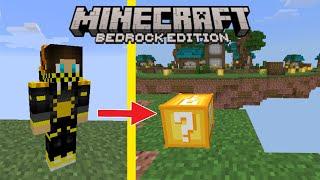 СКАЙ ВАРС С ЛАКИ БЛОКАМИ В MINECRAFT BEDROCK EDITION ! ЛАКИ БЛОКИ В СКАЙ ВАРС