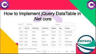 jQuery DataTable in Asp.Net Core  || jQuery DataTable in MVC #datatable #jquery #biharideveloper