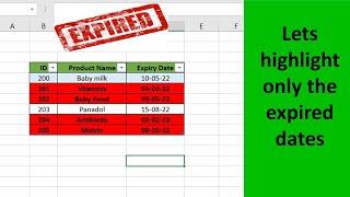 How to Highlight the expiry dates as Alert in MS excel #microsoft #excel