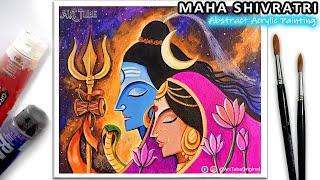 Lord Shiva & Maa Parvati | MAHASHIVRATRI Special Painting | Shivji Acrylic Art | Bholenath Drawing