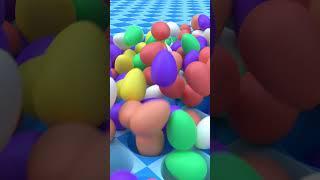 Rainbow Eggs Drop #eggs #foodasmr #satisfying #3danimation #knightcube #asmrsounds #3dart