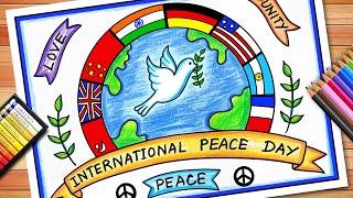 United Nations Day Drawing | United Nations Day Poster | Peace Day Poster | Peace Day Drawing