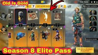 Free Fire Season 8 Elite Pass Full Review ||  Old Elite Pass Season 8 Emote full Details || Garena