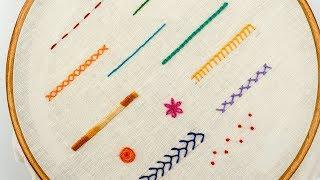 TOP 12 STITCHES IN HAND EMBROIDERY | Tutorial for Beginners