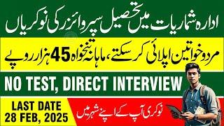 Bureau of Statistics Punjab Jobs 2025 | BOS Jobs 2025 in Punjab | Walk-in Interviews