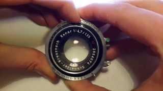 Schnider Xenar 135 mm f 4,7 lens marked with red triangle