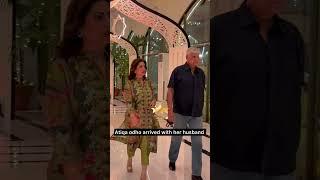 #atiqaodho arrived with her husband at #greenentertainment mehfil e Shaoor night#vira #shorts