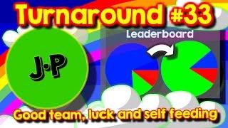 Agario team mode turnaround #33, good team, luck and self feeding