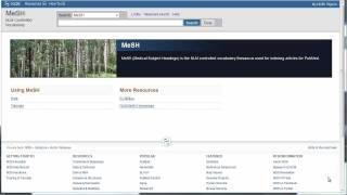 PubMed: Using the MeSH Database
