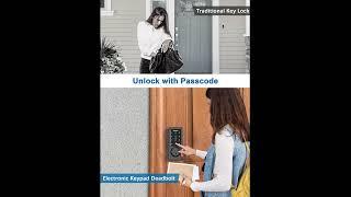 WiFi & Bluetooth Smart Lock, Keyless Entry Door Lock with Touchscreen Keypads, App Control #shorts