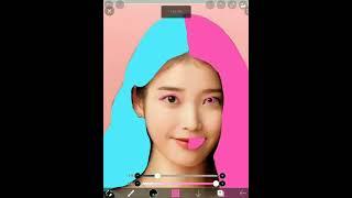 IU in blue and pink color   // kavya,s wonderland