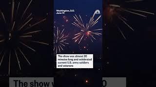 Fireworks light up the sky during the Army's 250th anniversary parade