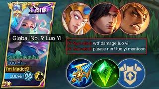 HARD MATCH! GLOBAL LUO YI SOLO RANK IN MYTHICAL HONOR VS META HEROES | BEST BUILD LUO YI 2024 | MLBB