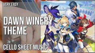 Cello Sheet Music: How to play Dawn Winery Theme (Genshin Impact) by Yu Peng Cheng