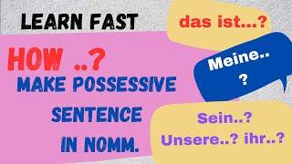 possessive articles in German Possessivartikel | Learn German#learngermanoriginal #learngerman#