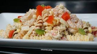 CRAB AND SHRIMP PASTA SALAD| SEAFOOD PASTA SALAD RECIPE