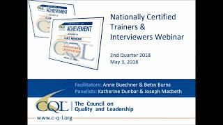 Building The CQL Certification Network - May 3rd, 2018