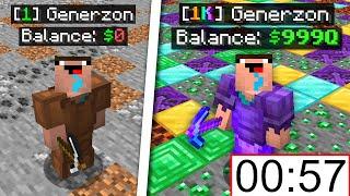 Going from RANK 1 to 1000 in SECONDS in MINECRAFT: PRISONS?! | Minecraft OP PRISON #9
